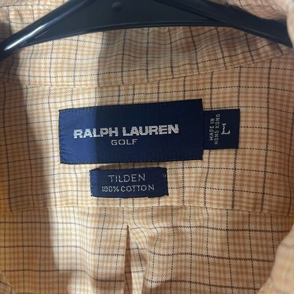 Ralph Lauren Tilden shirt yellow grey and white check button front,‎ size Large - Picture 6 of 10